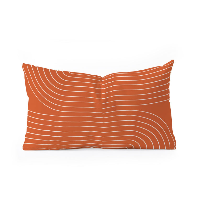 MINIMAL LINE CURVATURE CORAL THROW PILLOW