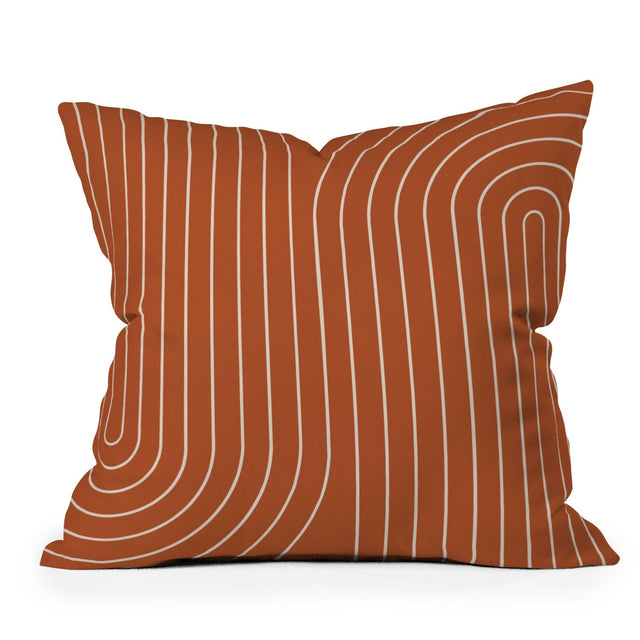 MINIMAL LINE CURVATURE CORAL THROW PILLOW
