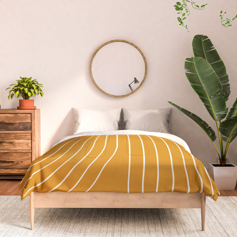 MINIMAL LINE CURVATURE GOLD DUVET / COMFORTER