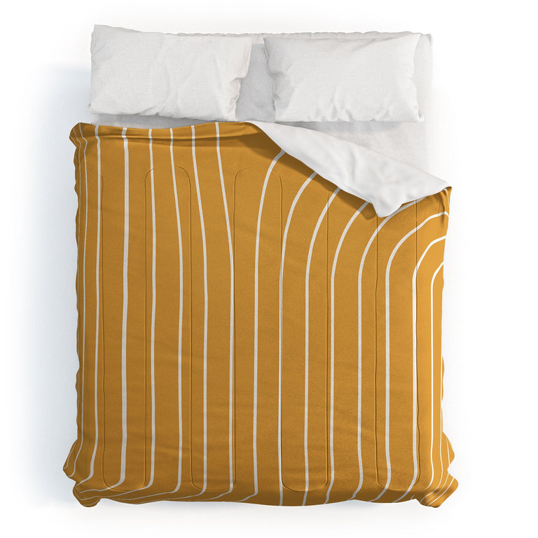 MINIMAL LINE CURVATURE GOLD DUVET / COMFORTER
