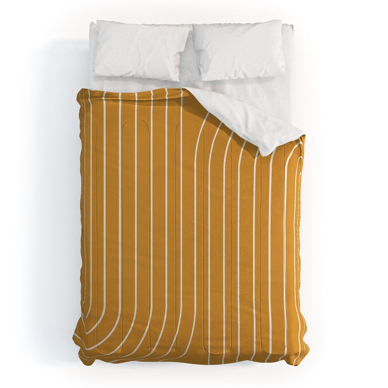 MINIMAL LINE CURVATURE GOLD DUVET / COMFORTER