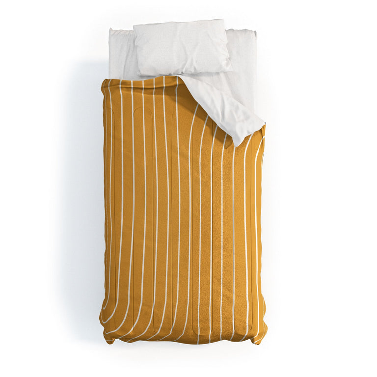 MINIMAL LINE CURVATURE GOLD DUVET / COMFORTER