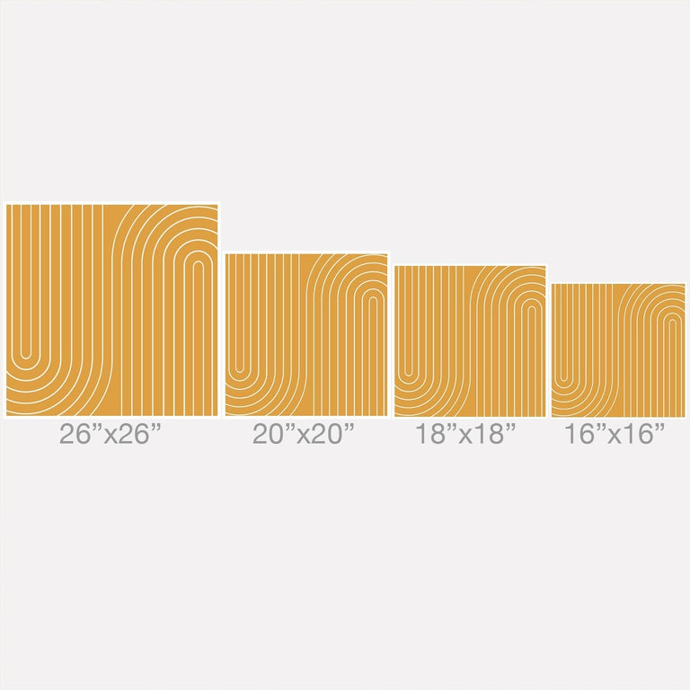 MINIMAL LINE CURVATURE GOLD THROW PILLOW