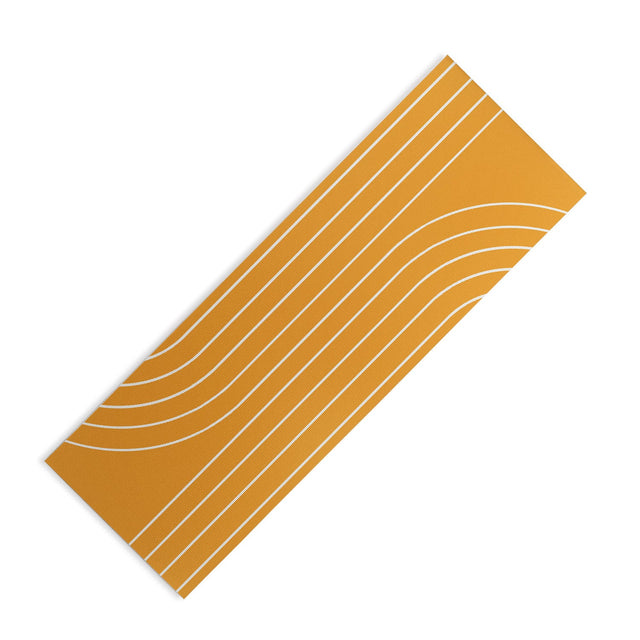 Minimal Line Curvature Gold Yoga Mat