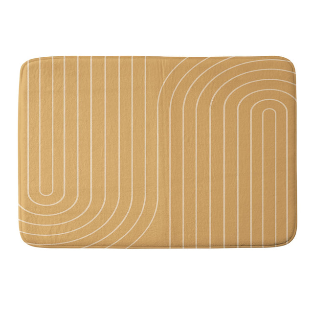 COLOUR POEMS MINIMAL LINE CURVATURE ORANGE MEMORY FOAM BATH MAT