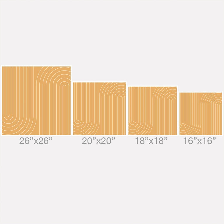 MINIMAL LINE CURVATURE ORANGE THROW PILLOW