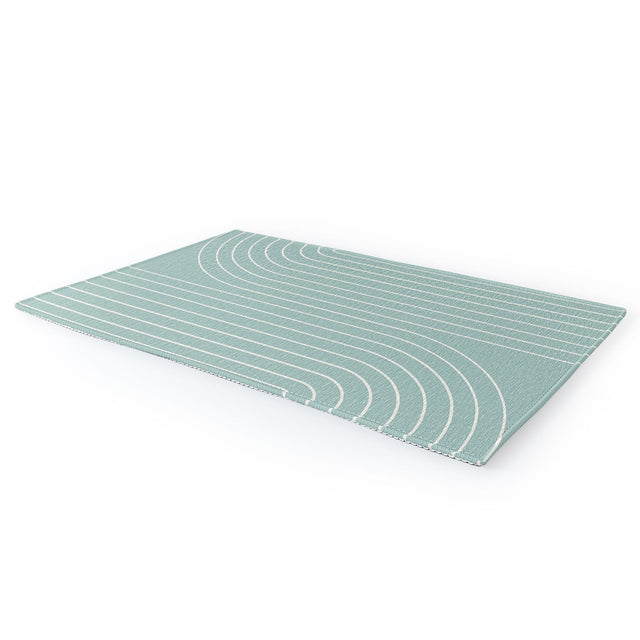 Minimal Line Curvature Sage Area Rug