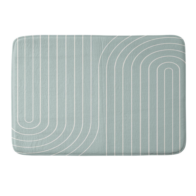 COLOUR POEMS MINIMAL LINE CURVATURE SAGE MEMORY FOAM BATH MAT