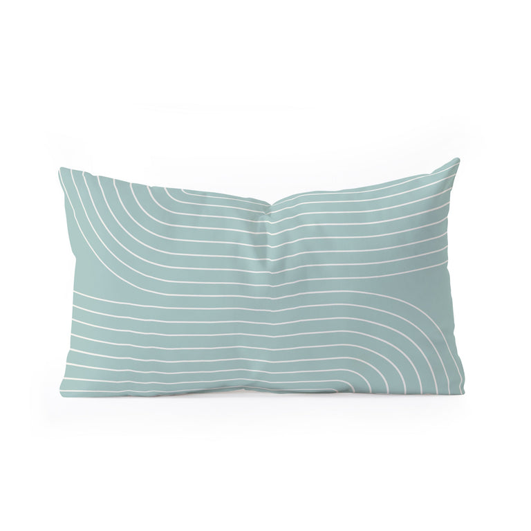 MINIMAL LINE CURVATURE SAGE THROW PILLOW