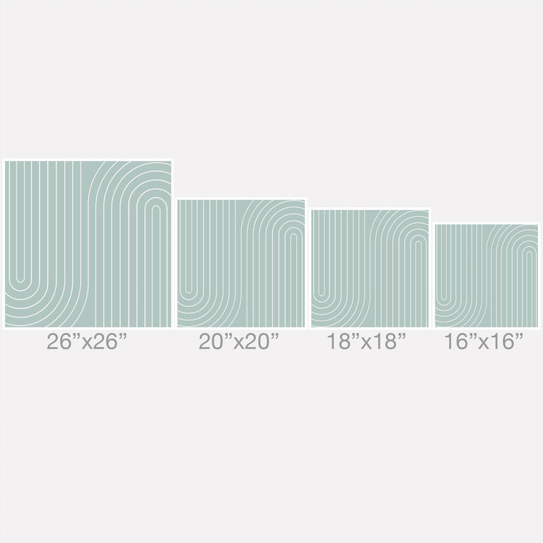 MINIMAL LINE CURVATURE SAGE THROW PILLOW