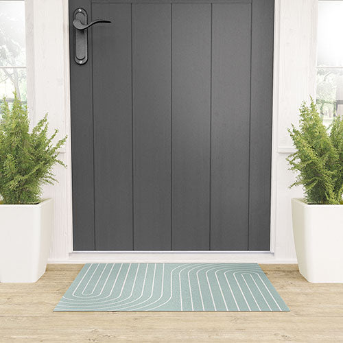 Minimal Line Curvature Sage Welcome Mat