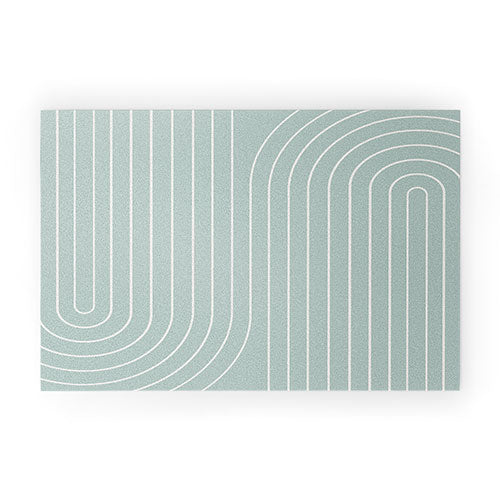 Minimal Line Curvature Sage Welcome Mat
