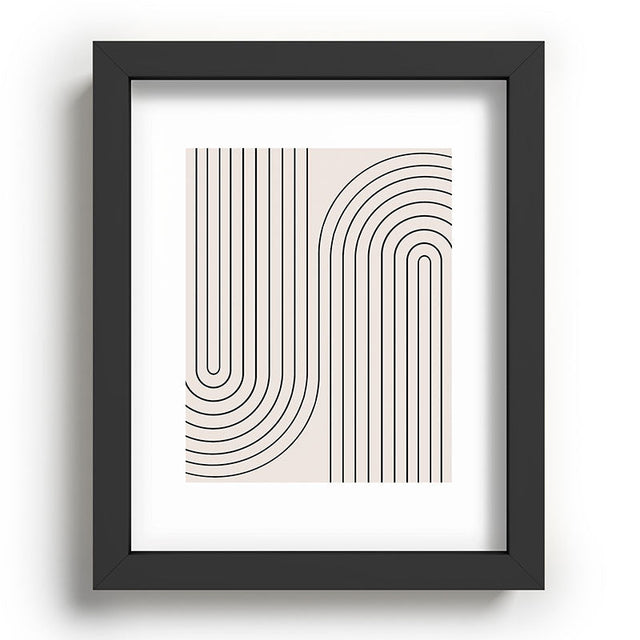 Minimal Line Curvature White Recessed Framing Rectangle