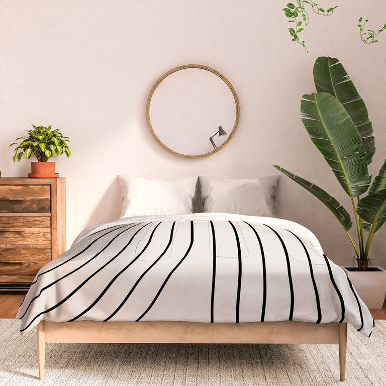 MINIMAL LINE CURVATURE WHITE DUVET / COMFORTER