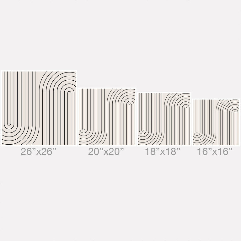 MINIMAL LINE CURVATURE WHITE THROW PILLOW