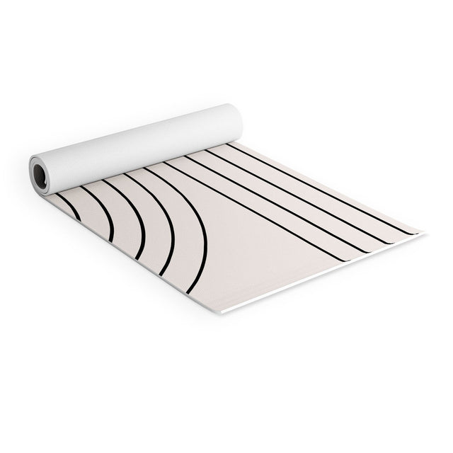 Minimal Line Curvature White Yoga Mat