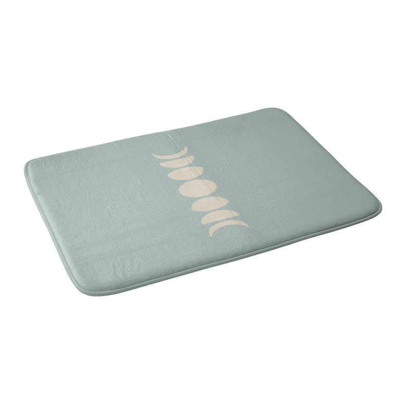 COLOUR POEMS MINIMAL MOON PHASES SAGE MEMORY FOAM BATH MAT