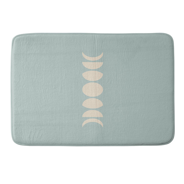 COLOUR POEMS MINIMAL MOON PHASES SAGE MEMORY FOAM BATH MAT