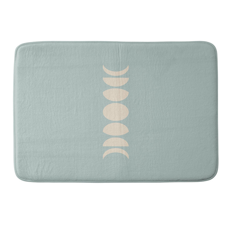COLOUR POEMS MINIMAL MOON PHASES SAGE MEMORY FOAM BATH MAT