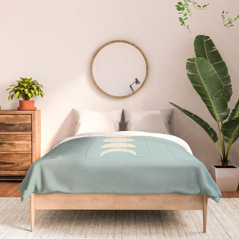 MINIMAL MOON PHASES SAGE DUVET / COMFORTER