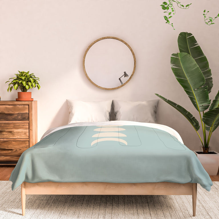 MINIMAL MOON PHASES SAGE DUVET / COMFORTER