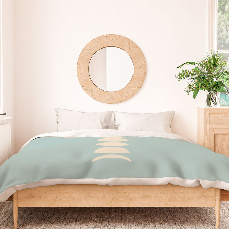 MINIMAL MOON PHASES SAGE DUVET / COMFORTER