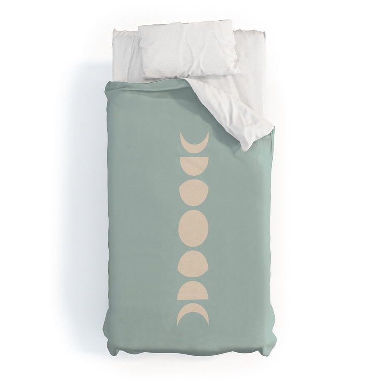 MINIMAL MOON PHASES SAGE DUVET / COMFORTER