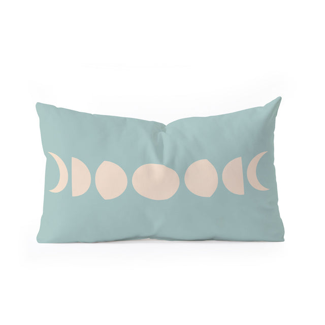 MINIMAL MOON PHASES SAGE THROW PILLOW