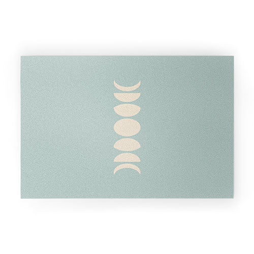 Minimal Moon Phases Sage Welcome Mat
