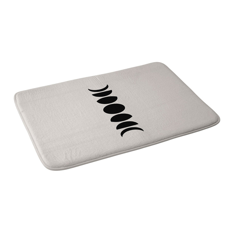 COLOUR POEMS MINIMAL MOON PHASES WHITE MEMORY FOAM BATH MAT
