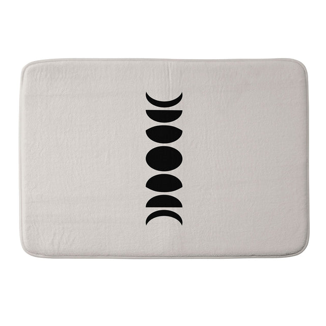 COLOUR POEMS MINIMAL MOON PHASES WHITE MEMORY FOAM BATH MAT