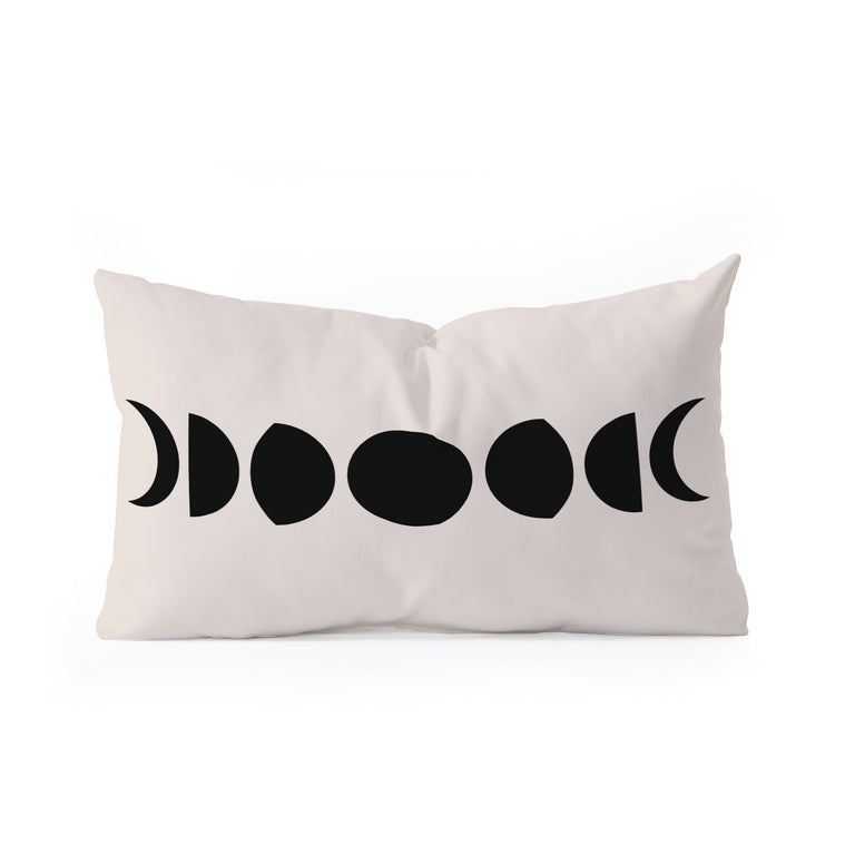 MINIMAL MOON PHASES WHITE THROW PILLOW