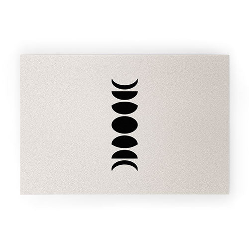 Minimal Moon Phases White Welcome Mat