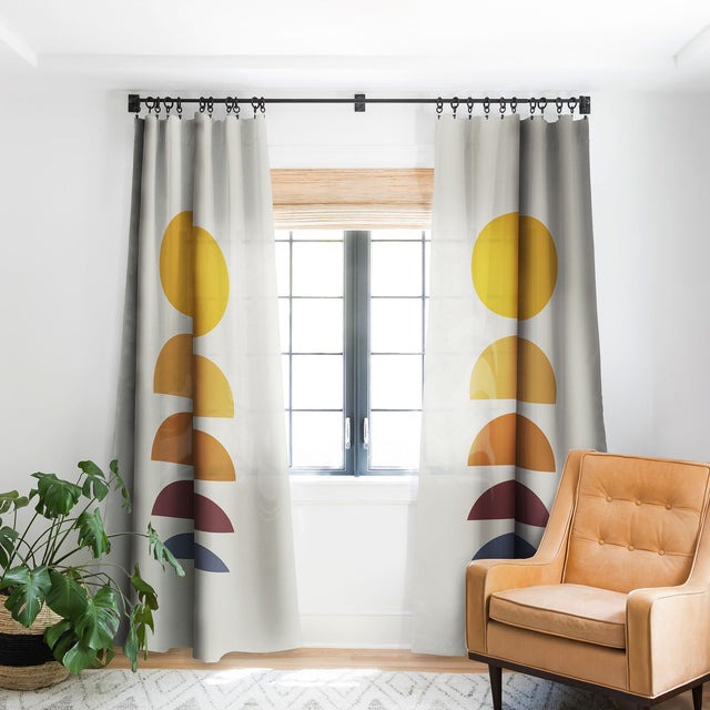 MINIMAL SUNRISE SUNSET I BLACKOUT NON REPEAT WINDOW CURTAIN