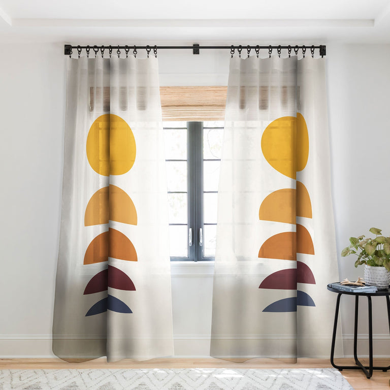 MINIMAL SUNRISE SUNSET I SHEER NON REPEAT WINDOW CURTAIN