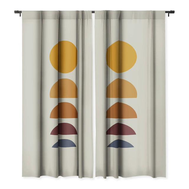 MINIMAL SUNRISE SUNSET I BLACKOUT NON REPEAT WINDOW CURTAIN