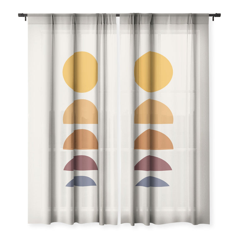MINIMAL SUNRISE SUNSET I SHEER NON REPEAT WINDOW CURTAIN