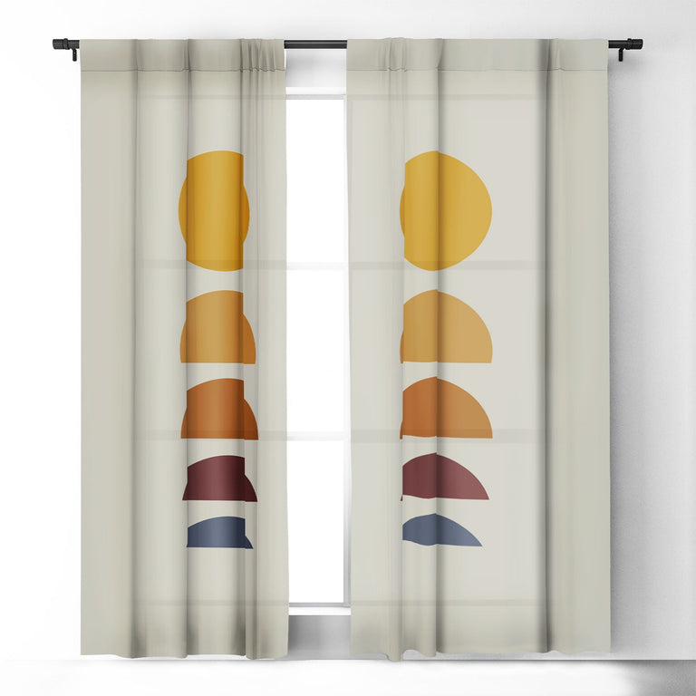 MINIMAL SUNRISE SUNSET I BLACKOUT NON REPEAT WINDOW CURTAIN