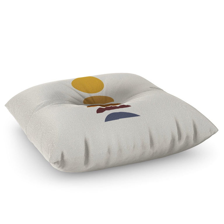 Minimal Sunrise Sunset I Floor Pillow Square
