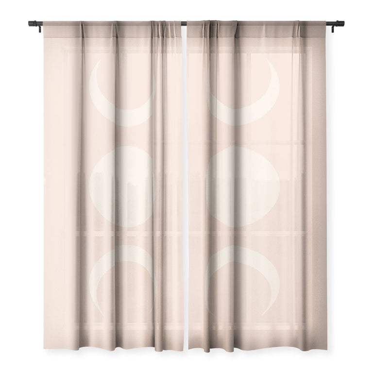 MOON MINIMALISM ETHEREAL LIGHT SHEER NON REPEAT WINDOW CURTAIN