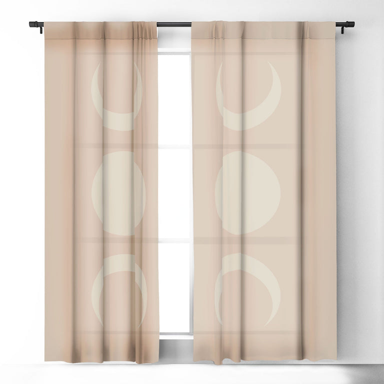 MOON MINIMALISM ETHEREAL LIGHT BLACKOUT NON REPEAT WINDOW CURTAIN