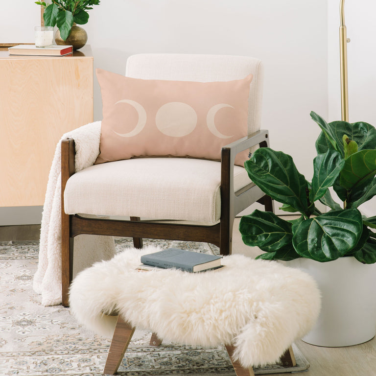 MOON MINIMALISM ETHEREAL LIGHT THROW PILLOW