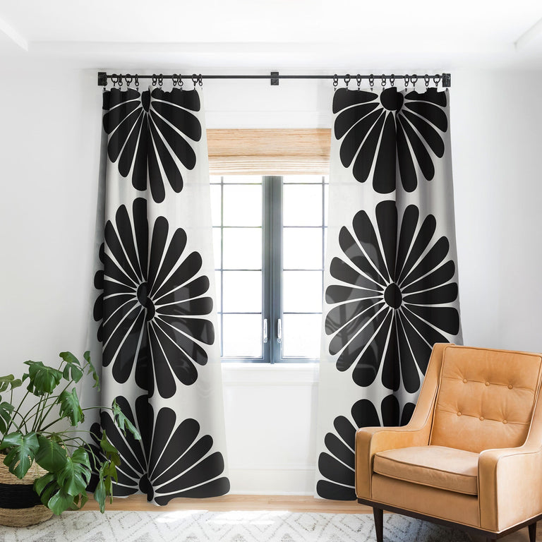 RETRO DAISY I BLACKOUT NON REPEAT WINDOW CURTAIN