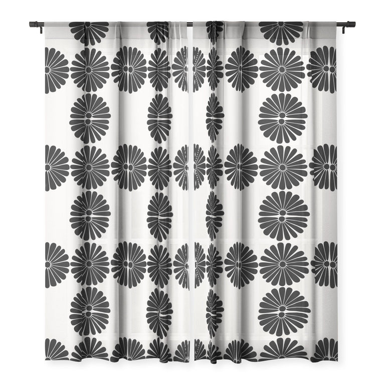 RETRO DAISY I SHEER WINDOW CURTAIN WINDOW CURTAIN