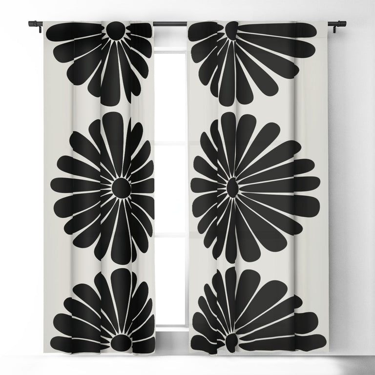RETRO DAISY I BLACKOUT NON REPEAT WINDOW CURTAIN