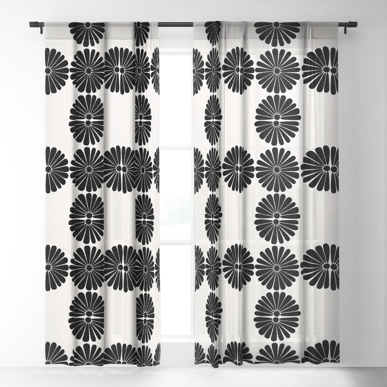 RETRO DAISY I SHEER WINDOW CURTAIN WINDOW CURTAIN