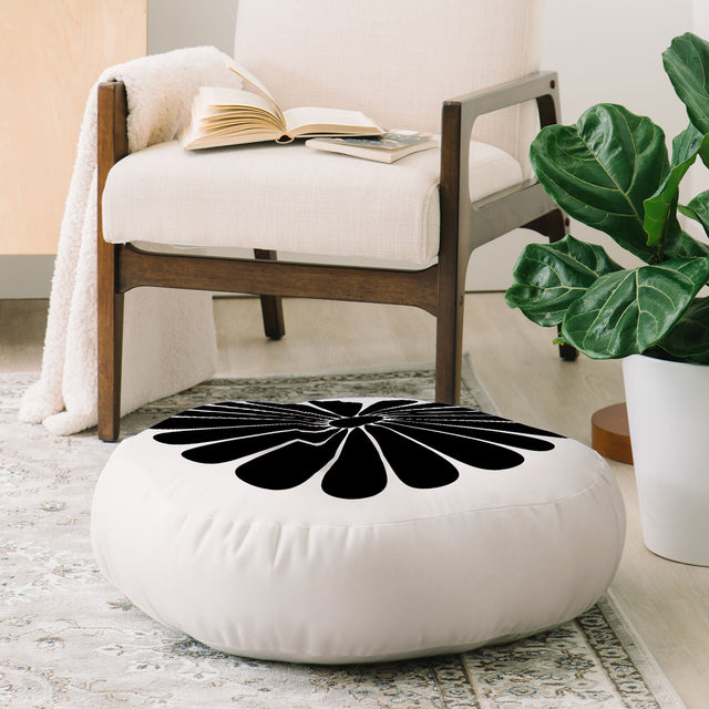 Retro Daisy I Floor Pillow Round