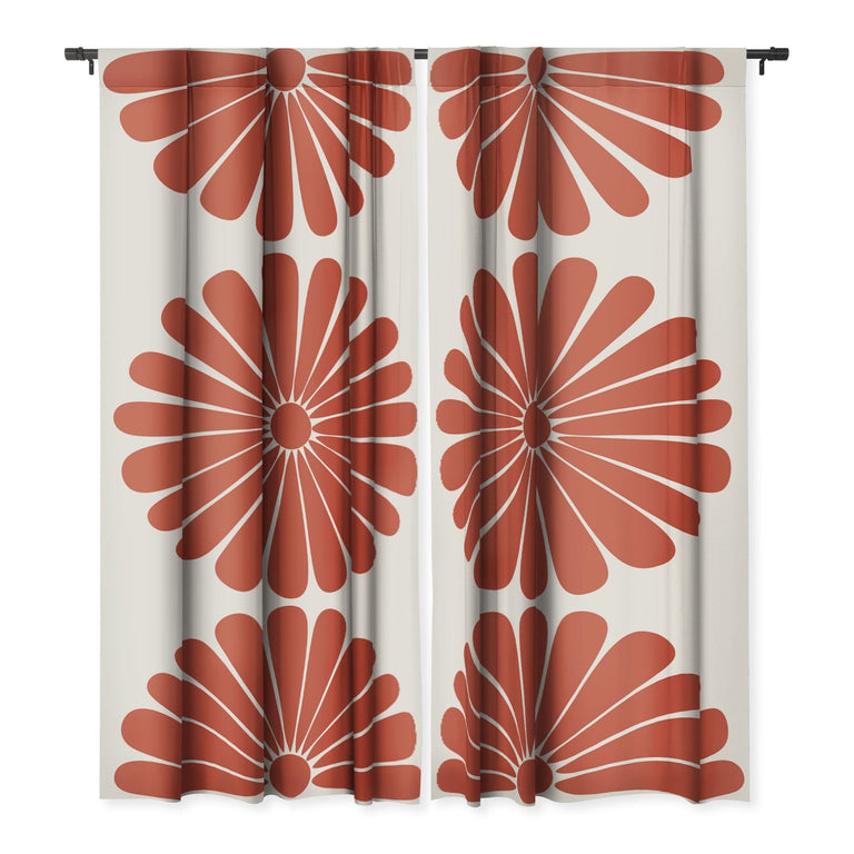 RETRO DAISY III BLACKOUT NON REPEAT WINDOW CURTAIN