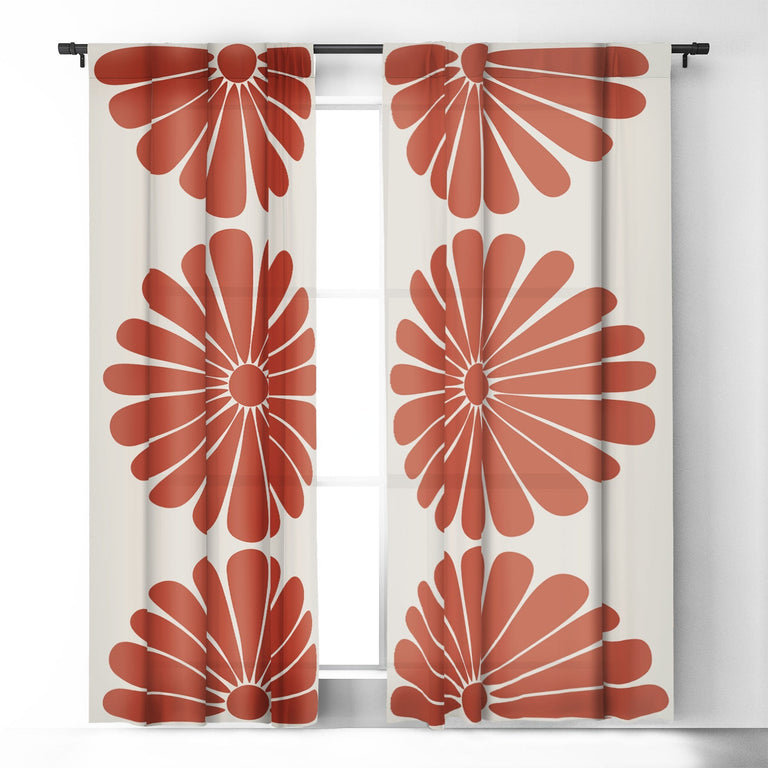 RETRO DAISY III BLACKOUT NON REPEAT WINDOW CURTAIN