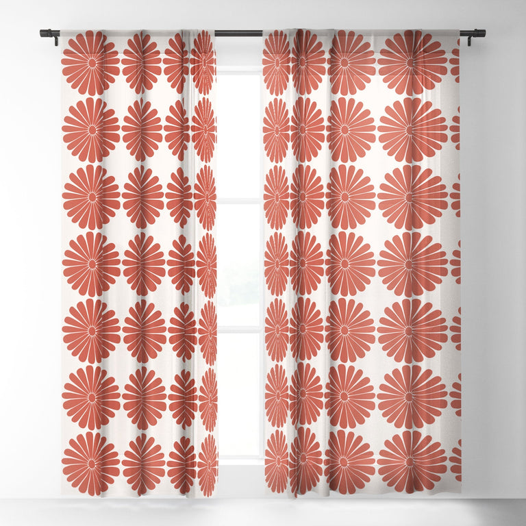 RETRO DAISY III SHEER WINDOW CURTAIN